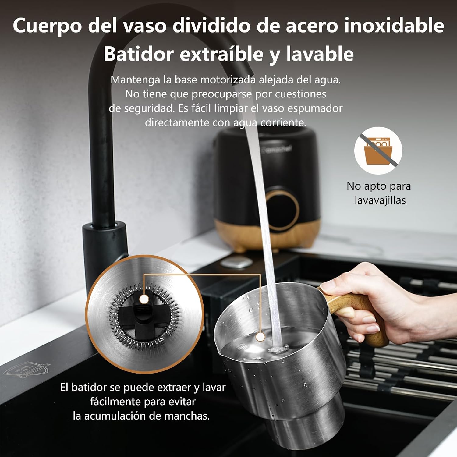 Amzchef 8-IN-1 - Detalle capacidad y recubrimiento interior
