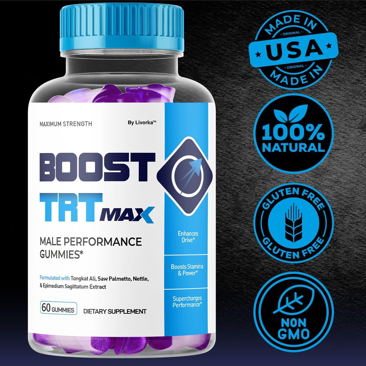 Boost TRT Max - Official Boost TRT Max Gummies for Men Advanced Natural Formula, Male Gummies for Maximum Performance & Support for Overall Wellness, Booster TRT Max for 1 Month - Image 5