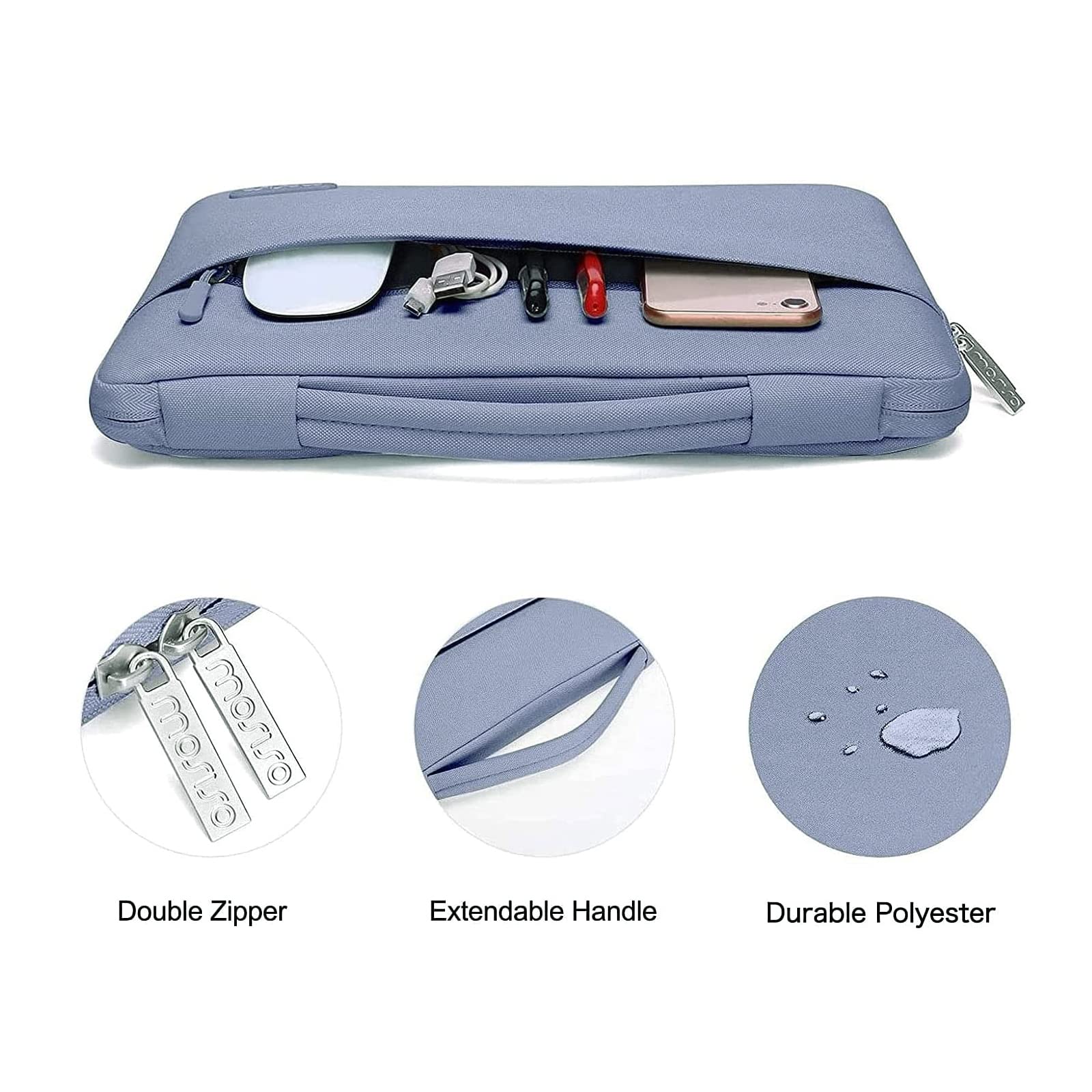 MOSISO Custodia Compatibile con MacBook Pro 14 Cover M5 M4 M3 M2 M1 2026 | Borsa Sleeve&Copritastiera&Pellicola&Webcam Cover&Case per MacBook 14,2 pollici A3426 A3434 A3112 A2442, Lavanda Grigio