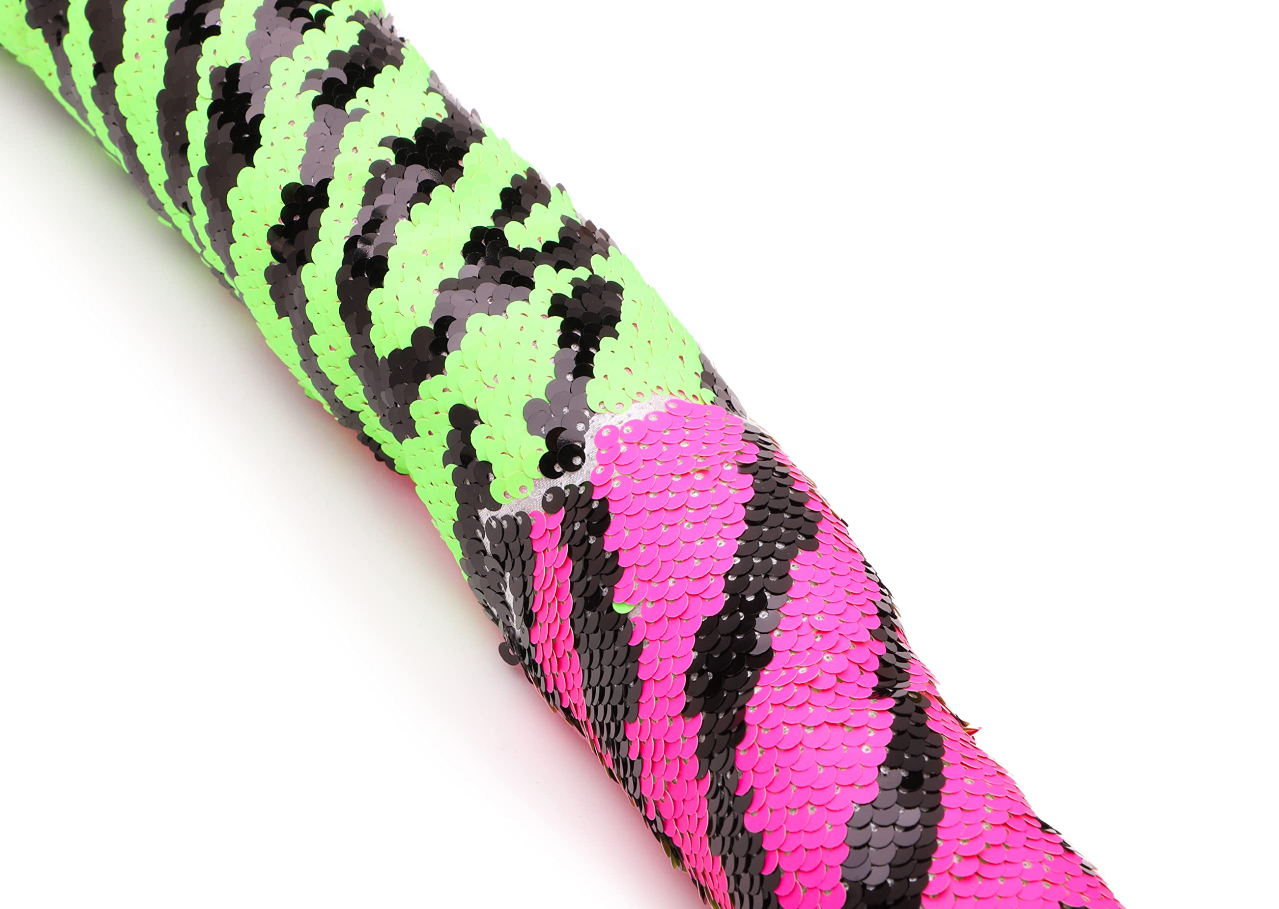 Toyland® 46 Inch (116cm) Long Sparkly Snake Soft Toy with Reversible Sequins, Flip Sequins, Green & Pink, Plush Toys - Image 4