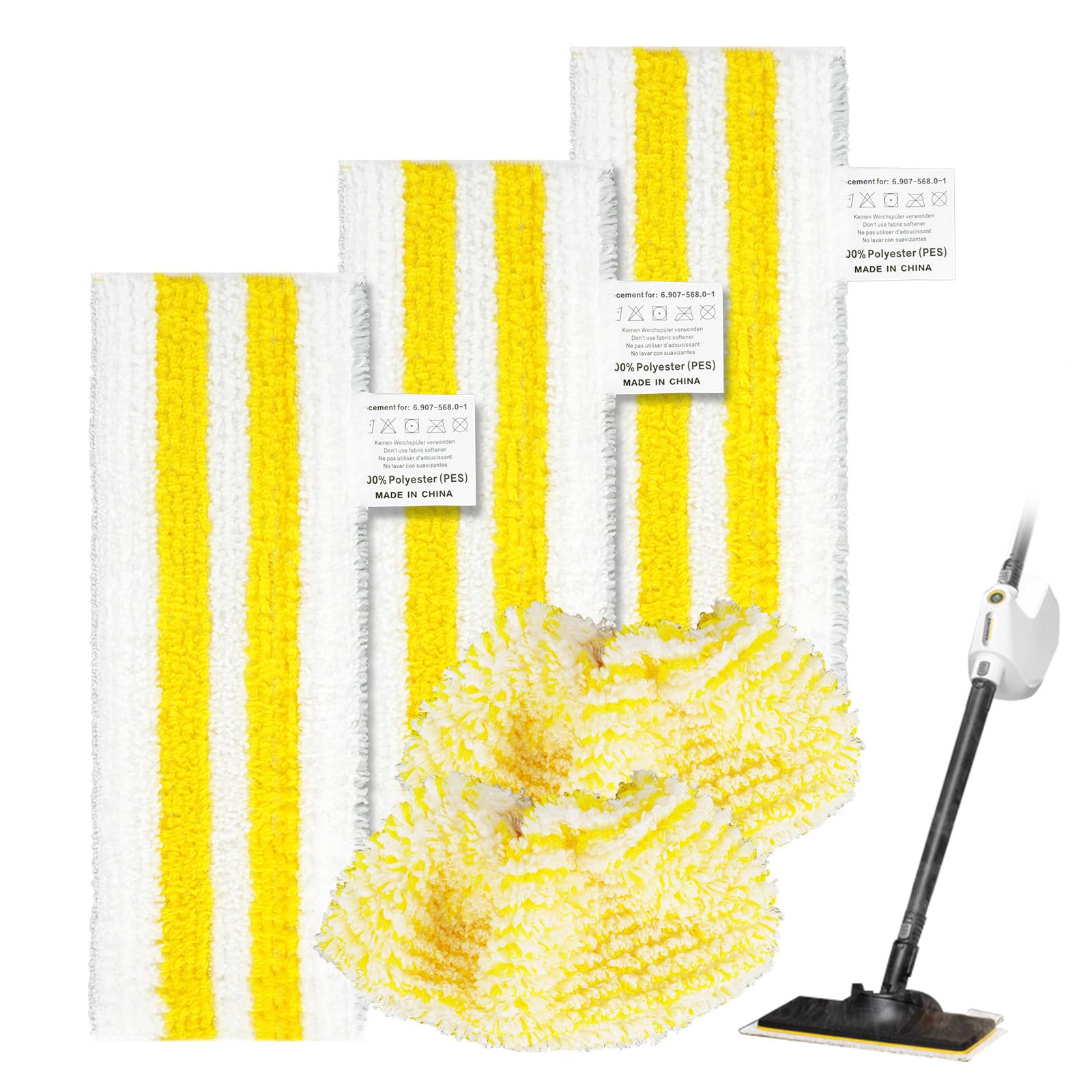 Vicloon 5 Pack Steam Cleaner Pads Compatible with Karcher EasyFix SC2, SC3, SC4, SC5 Series, Microfibre Wipes, Steam Mop Accessories for Floor & Handheld Steamer