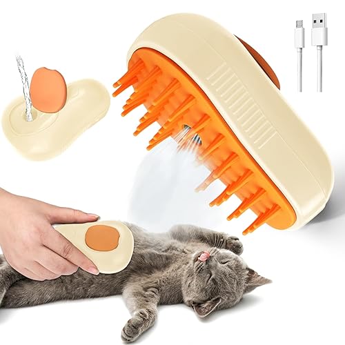 Miniatura 9 de Mity rain Cepillo de vapor para pelo de perros, cepillo de vapor para mascotas, cepillo de vapor 3 en 1, cepillo de vapor para perros y gatos,