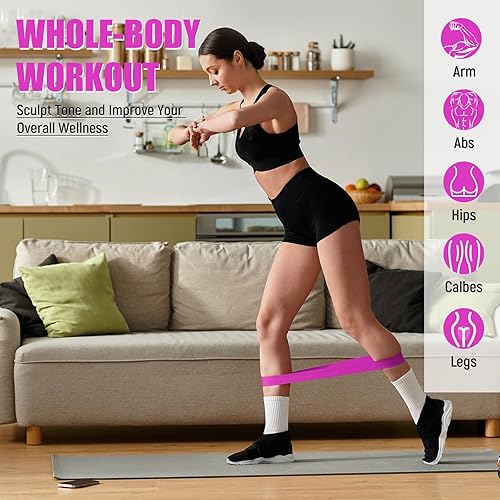 Miniatura 4 de DEEKIN 20 bandas de resistencia para ejercicio, equipo de ejercicio, anillo elástico de arrastre para mujeres y hombres, fitness en casa, gimnasio,
