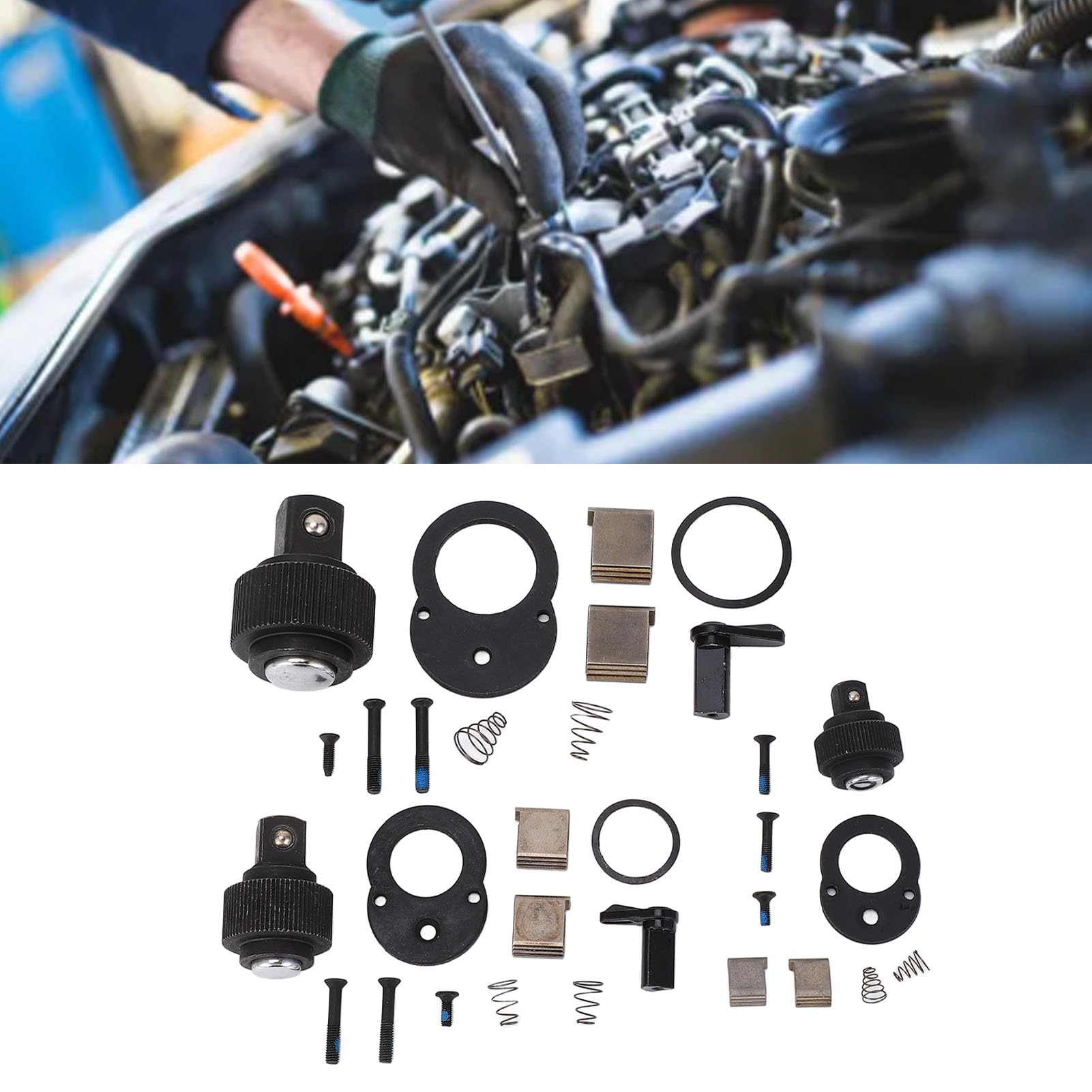 Ausla Kit de Réparation de Tête à Cliquet, Accessoires Complets, Améliore l'efficacité, pour les Besoins de Réparation, avec les Accessoires Nécessaires