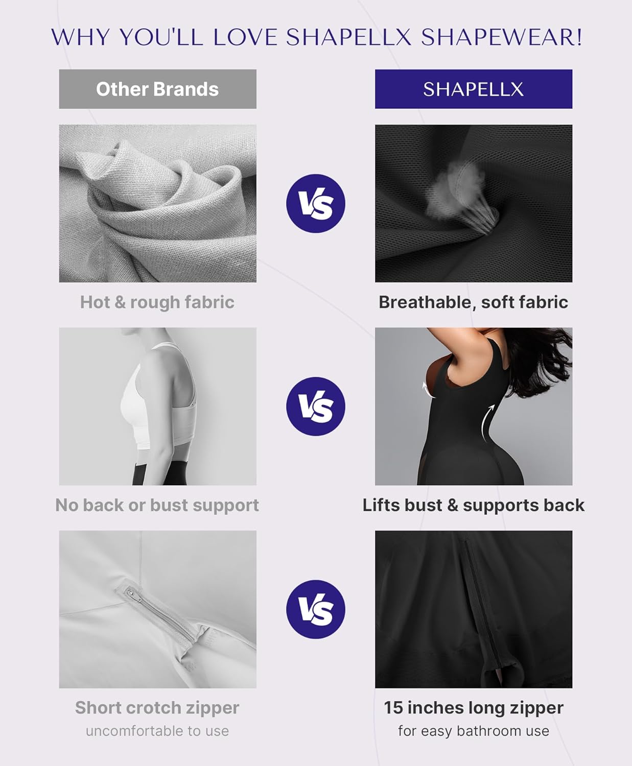 SHAPELLX Fajas Colombianas Shapewear for Women Tummy Control Post Partum Faja Body Shaper Butt Lifting with Zipper Crotch - Image 5