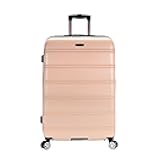 Melbourne Hardside Expandable Spinner Wheel Luggage, Champagne, Checked-Large 28-Inch (F1603-CHAMPAGNE)
