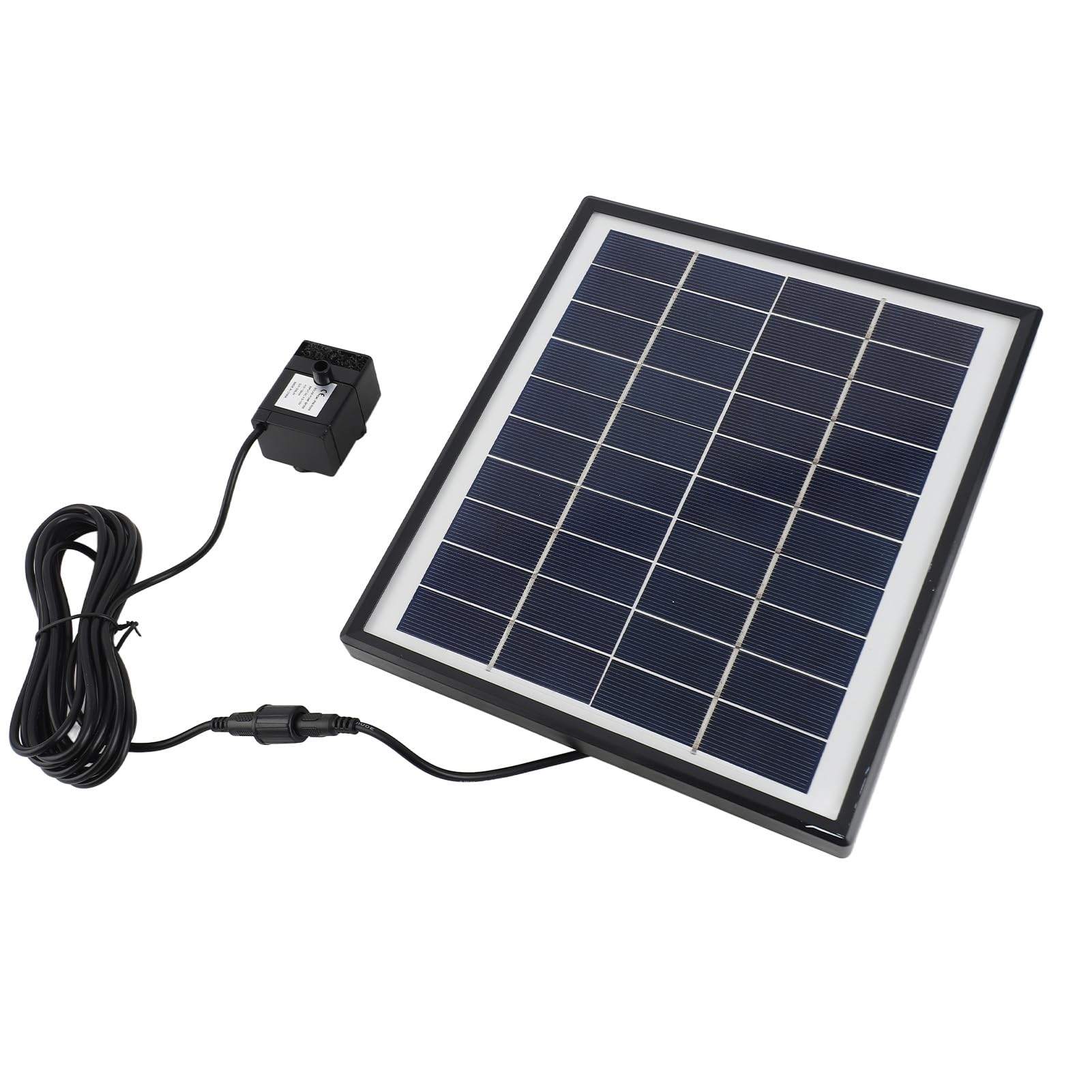 Buachois Solar Water Pump – 10V 6.5W Panel, 6 Fountain Modes, 8 Nozzles, 200L/H Flow, 60cm Spray Height – For Birdbaths, Ponds, Gardens & Hummingbird Fountains