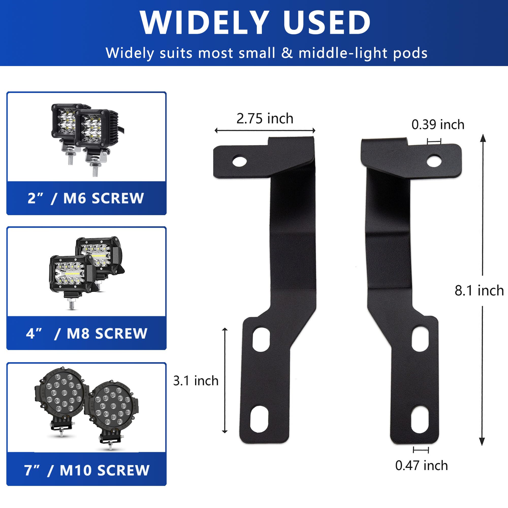 Kit De 2 Soportes Para Luces LED En Capó - Fácil Instalación, Ajustable Para Jeep, Camioneta Y SUV