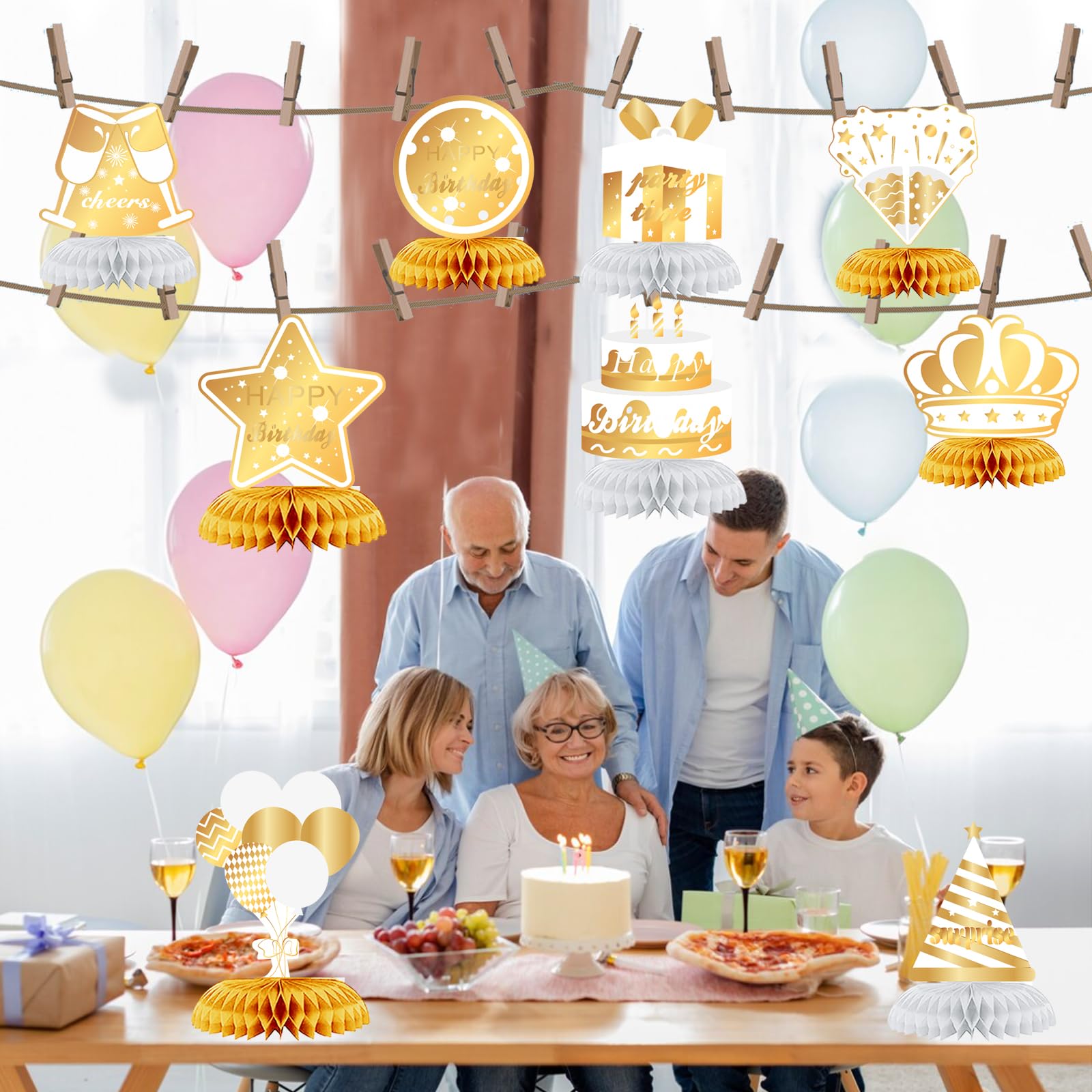 Lot De 9 Décorations De 90e Anniversaire Pour Homme Et Femme