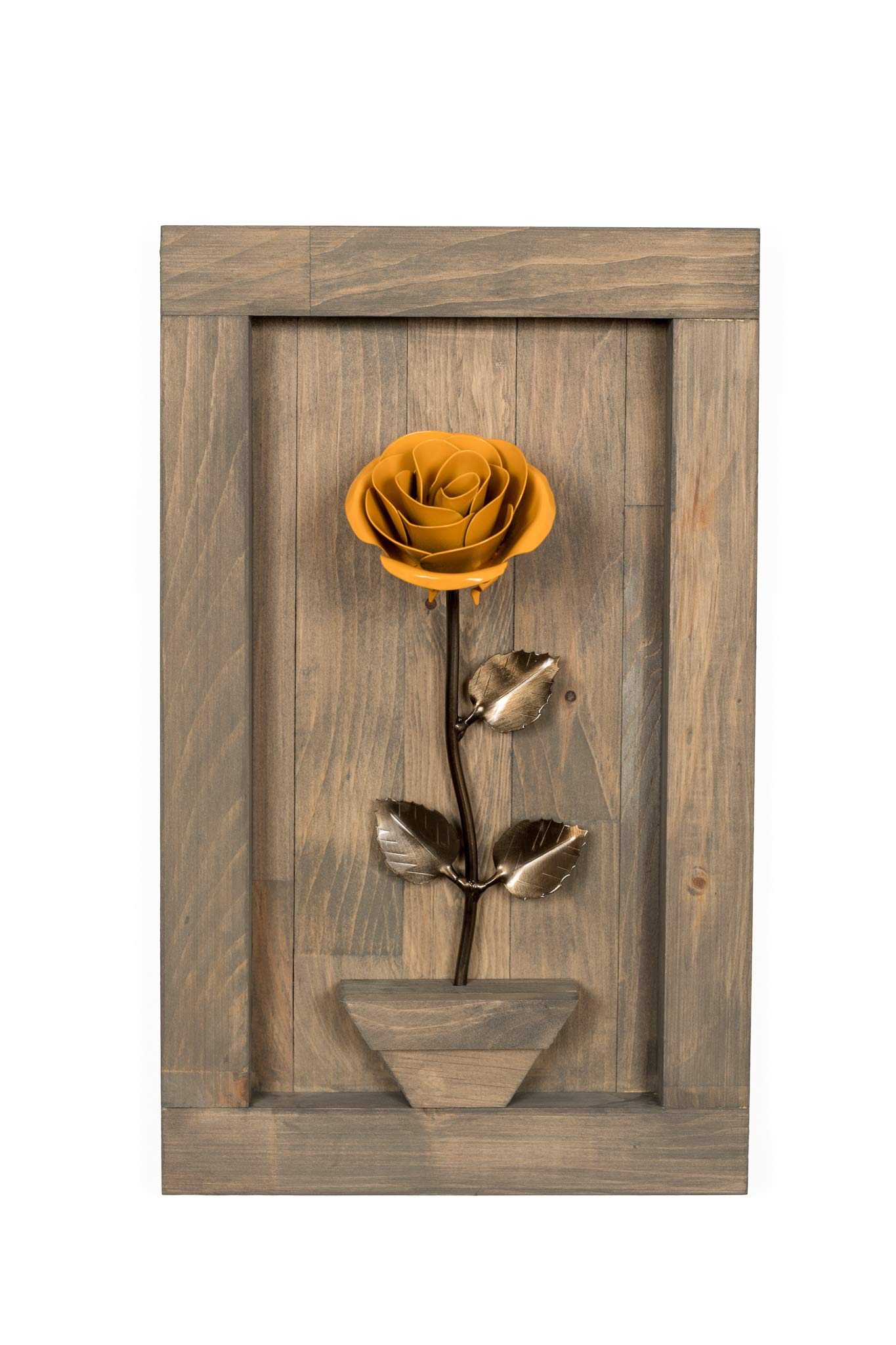 Personalized Gift - Framed Yellow Metal Rose for Iron 6th Wedding Anniversary