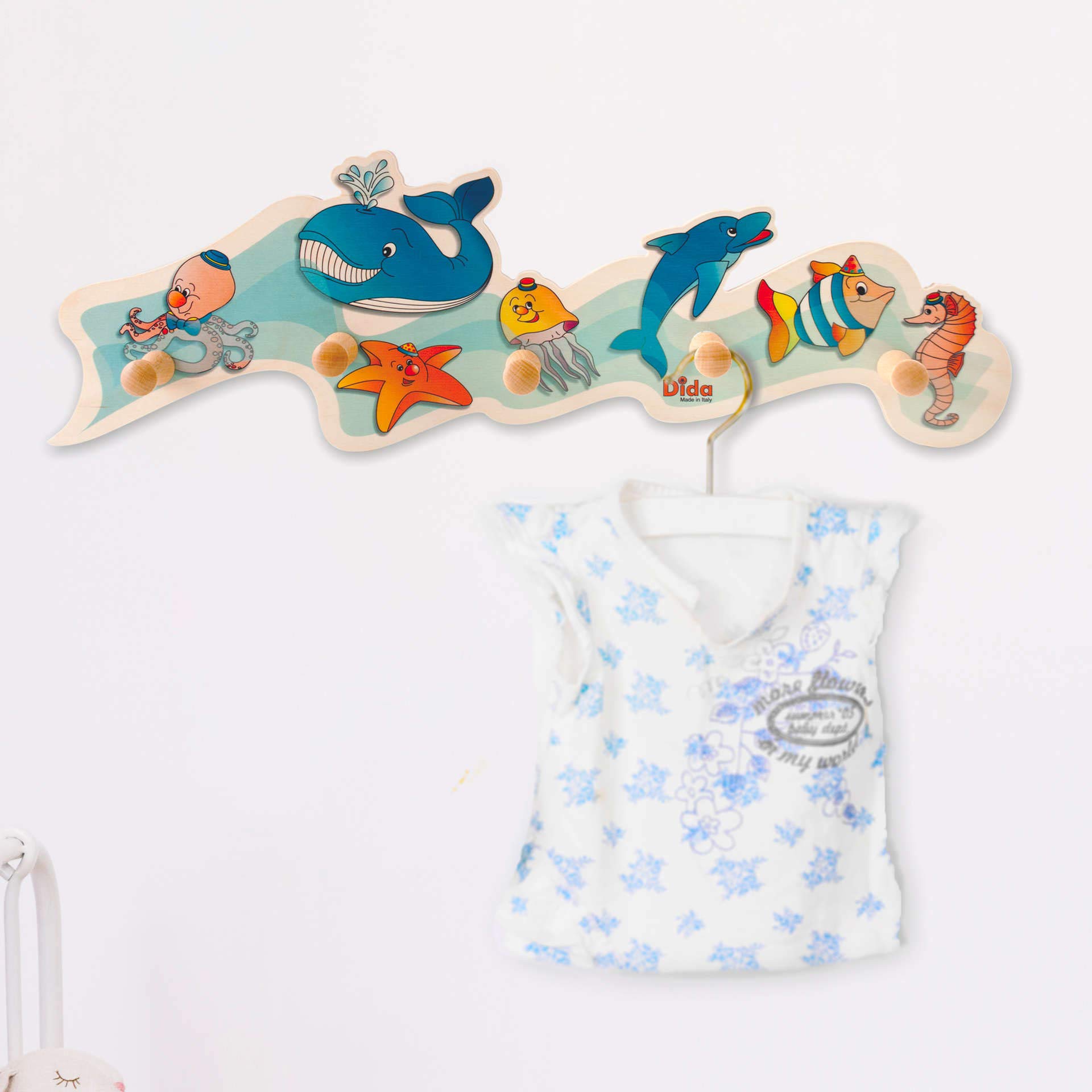 Dida - Petits Animaux, Portemanteau Mural pour Enfants, Patère Murale en Bois pour la Chambre d'Enfant, Style Montessori, Solution Fonctionnelle pour Dida - Petits Animaux, Portemanteau Mural pour Enfants, Patère Murale en Bois pour la Chambre d'Enfant, Style Montessori, Solution Fonctionnelle pour