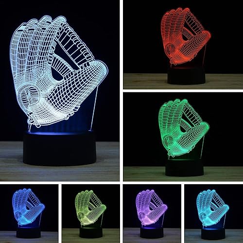 Luz nocturna LED de ilusión 3D, 7 colores de cambio gradual con interruptor táctil, lámpara de mesa USB para regalos de vacaciones o decoración del