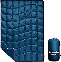 Vista 13 de Manta de campamento, manta acolchada plegable de plumón alternativo, ligera, resistente al viento, resistente al agua para exteriores, senderismo