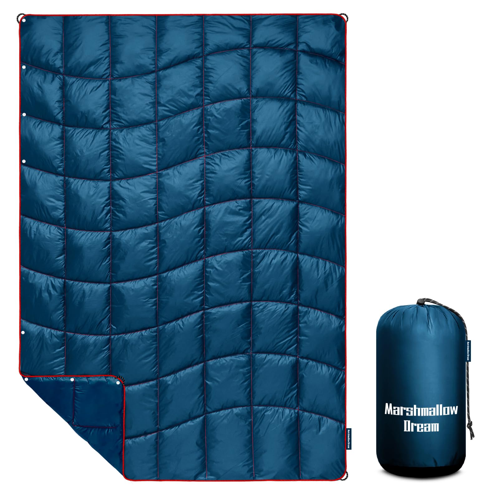 Camping Blanket, Packable Puffy Blanket Down Alternative Blanket Lightweight Windproof Water Resistant for Outdoors,Hiking, Backpacking,Beach,Car,Picnic,Stadium 39x55in