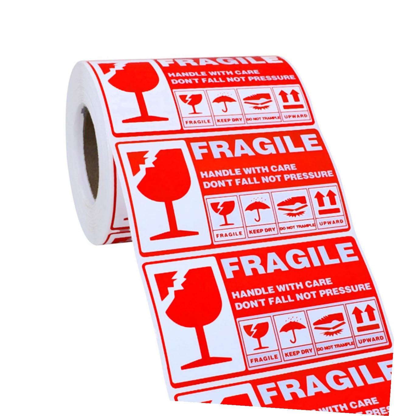 Etichette Adesive Fragili Rosse da Spedizione 300 Pezzi, Rotolo Carta | Alta Visibilità, Riduce Rischio, Uso in Magazzino e Centri di Distribuzione, per Legno e Opere D’Arte
