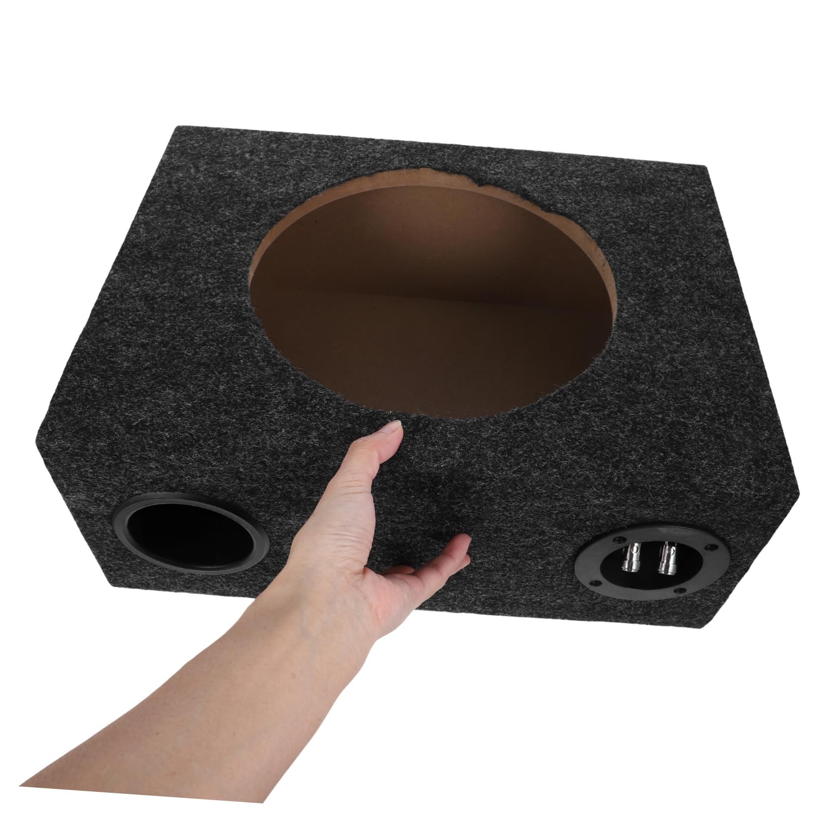 SOLUSTRE Caja de Subwoofer Que Mejora el Rendimiento del Sonido para Automóvil de 10 Pulgadas y Estructura de Madera y Felpa Diseño Elegante