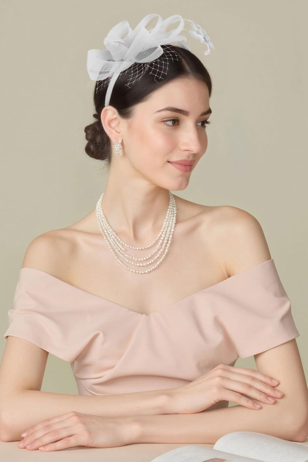 BABEYOND Fascinators Hats for Women - Tea Party Hat Kentucky Elegant Tulle Feather Ribbon Bridal Wedding Derby Headband - Image 3