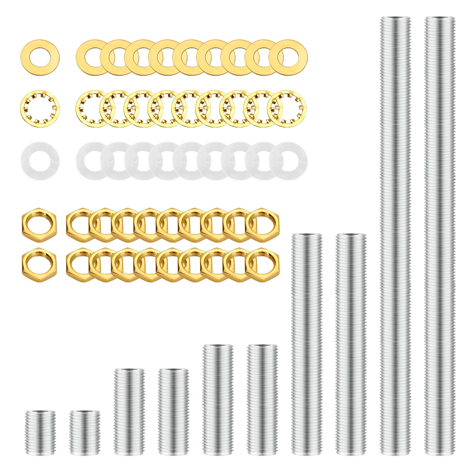 Antique Brass Lamp Repair Hardware Kit - 60 Pieces -8 Antique Brass Lamp Repair Hardware Kit - 60 Pieces -8