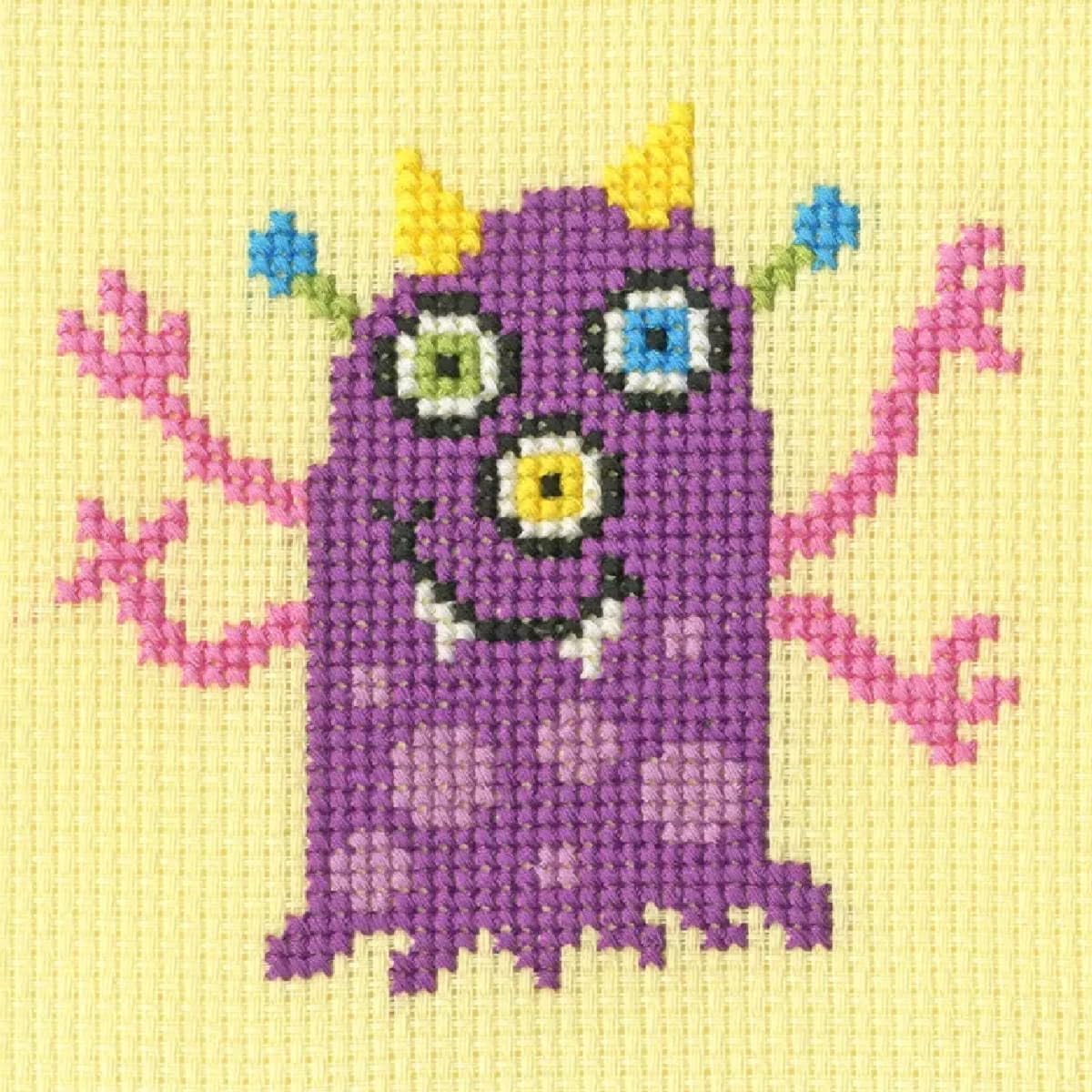 Bothy Threads Mehrfarbig Little Stitchers Counted Cross Stitch Kit - Massive Monsters - Perry