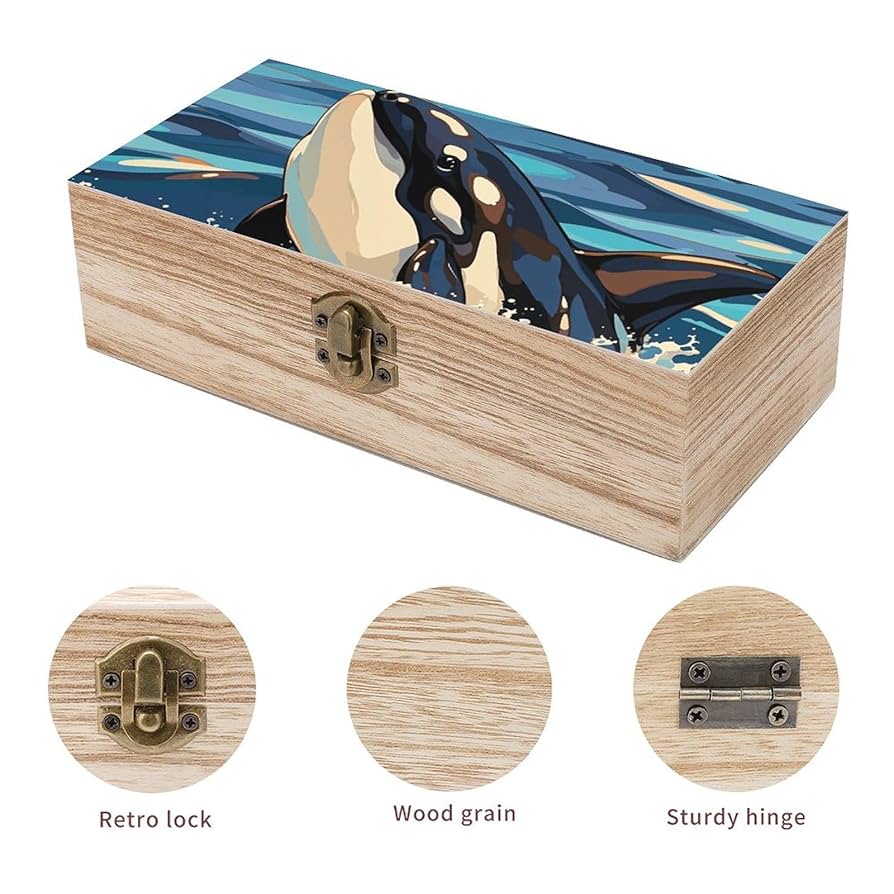 Amazon.com: NVBSKKDH Orca Killer Whale Print Wooden Storage