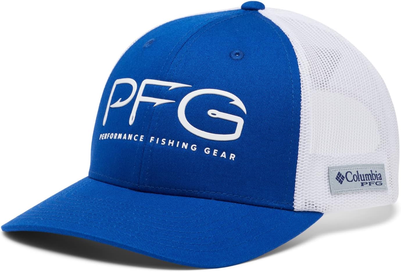 Columbia PFG Hooks Mesh Snap Back, Blue Macaw/White, One Size High Crown
