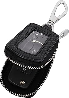 Universal Premium Car Key Fob Case, Leather Key Fob Cover, Key Fob Protector, Car key fob holder for Remote Key Fob (Black)