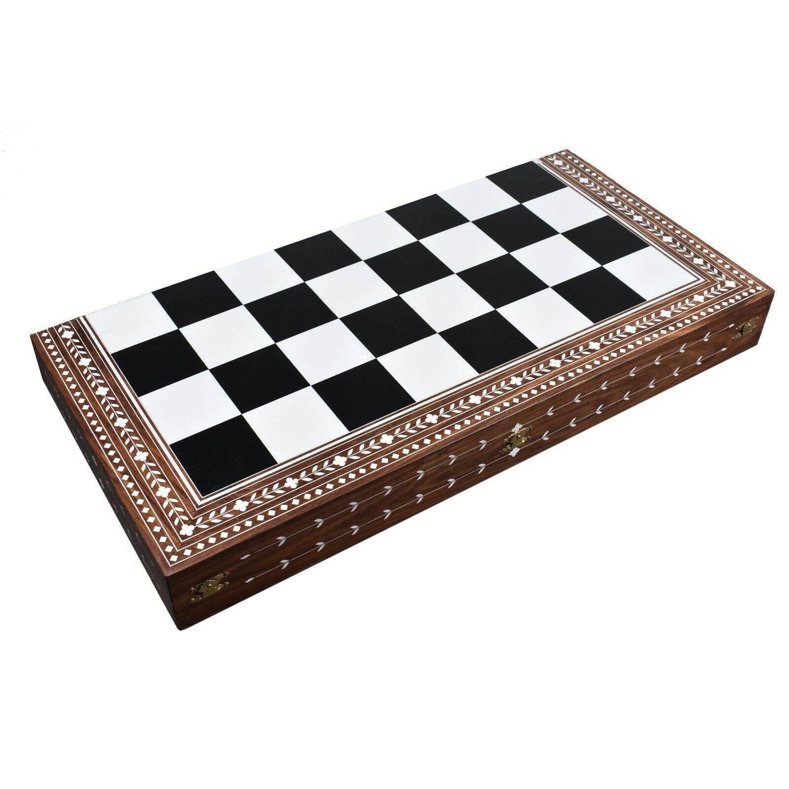 RoyalChessMall- Scacchiera pieghevole grande in legno da 24" - palissandro dorato e acrilico avorio - quadrato da 65 mm