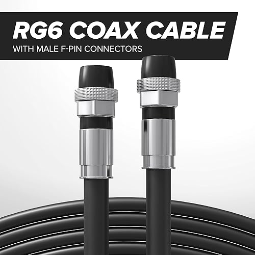 Miniatura 2 de THE CIMPLE CO Cable coaxial, 50 pies, funda de goma resistente a la intemperie, cable de TV interiorexterior, Internet de alta velocidad, doble