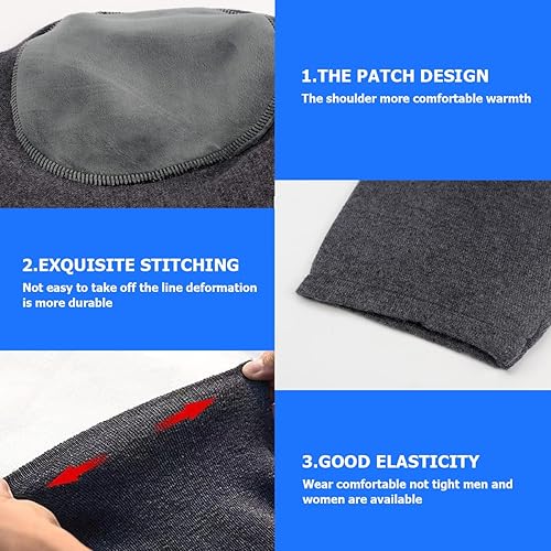 Miniatura 3 de FERCAISH Soporte doble para el hombro, protector de soporte cálido, correas de hombro cálidas de punto para otoño e invierno, protección de