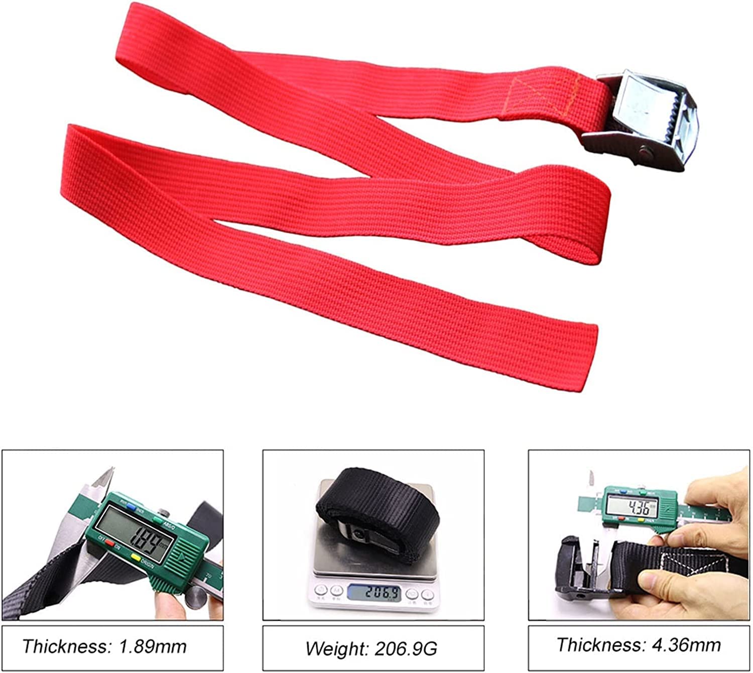 Cinghie di ancoraggio, Cinghie di ancoraggio, Cinghie di ancoraggio Cinghie di carico 2M Cintura di ancoraggio con fibbia for auto moto bici con fibbia in metallo Corda di traino Robusta cintura a cri