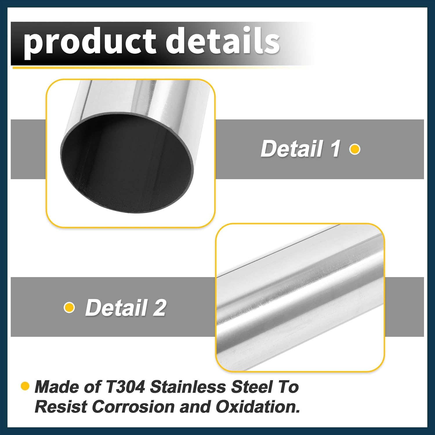Straight Mandrel Exhaust Pipe 4" Inch OD 35" Inch Length T304 Stainless Steel Reusable | DIY Mandrel Exhaust Pipe 1 Pcs
