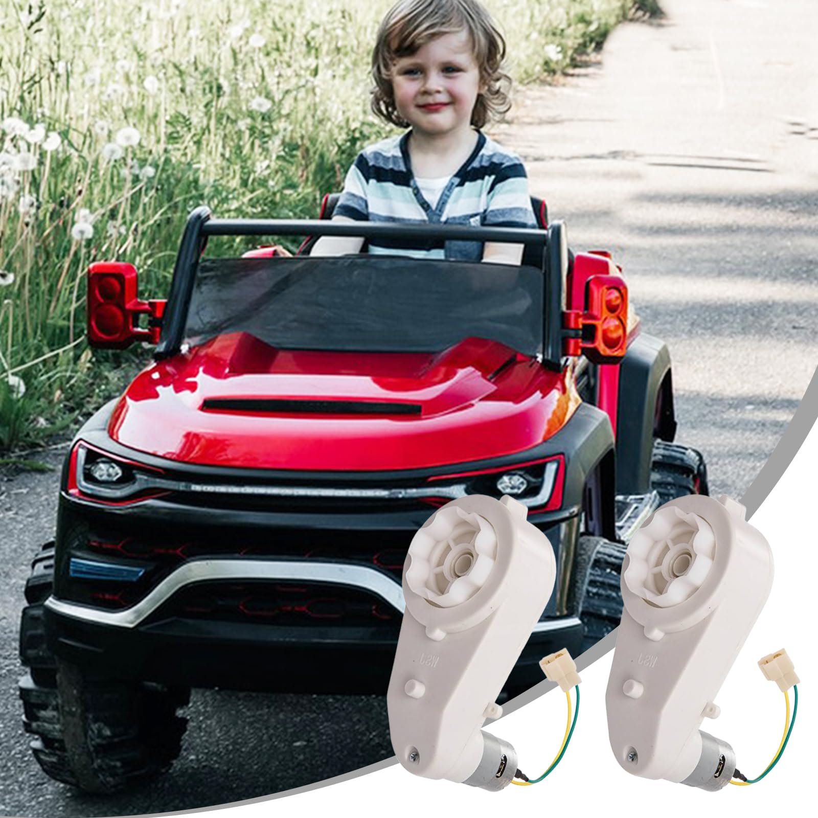 Aisny 2 Moteurs électriques 12V 18A 160W 40000 TR/Min RS550 Blanc pour Voiture Electrique Enfant, Moteur électrique Pièces Détachées Voiture