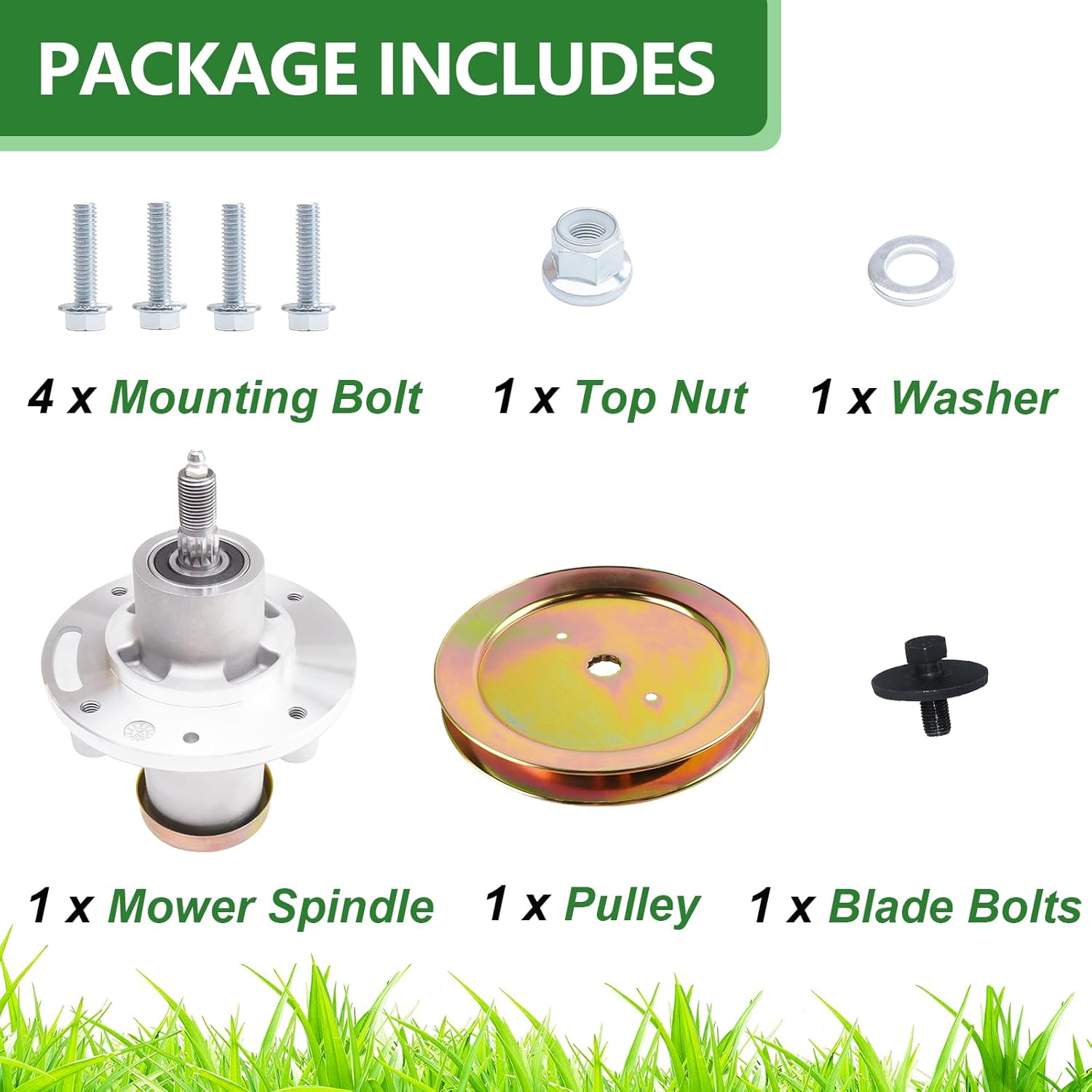 539112170 Spindle Assembly with 539113300 Pulley for Husqvarna 61" Deck, Fits MZ61 MZ6125 MZD61 FD61M EZ6124 61 Zero Turn Mowers