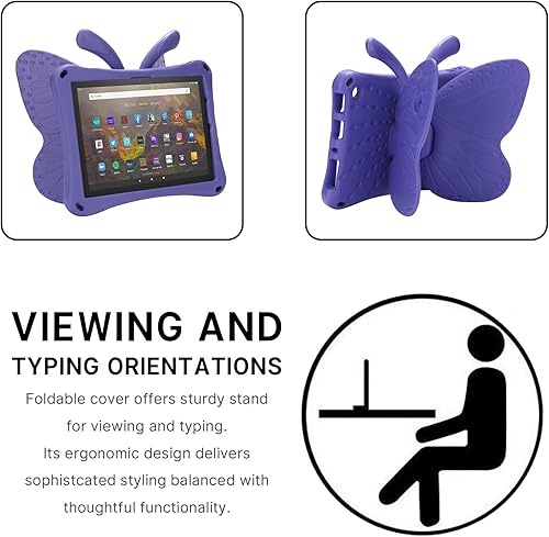 Miniatura 5 de Fire Max 11 Tablet 2023 - Bonita funda de mariposa con soporte para niños y niñas, ligera, EVA, resistente, a prueba de golpes, funda completa, apta