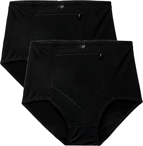 Barbra Lingerie Ropa interior de viaje con bolsillo para mujer, bragas de cintura S-5XL