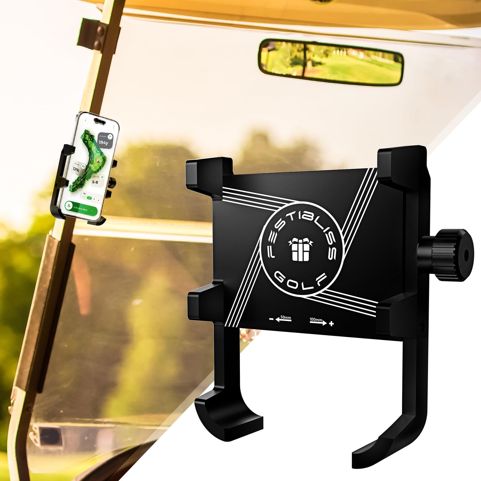 Festibliss Golf Cart Phone Holder Compatible