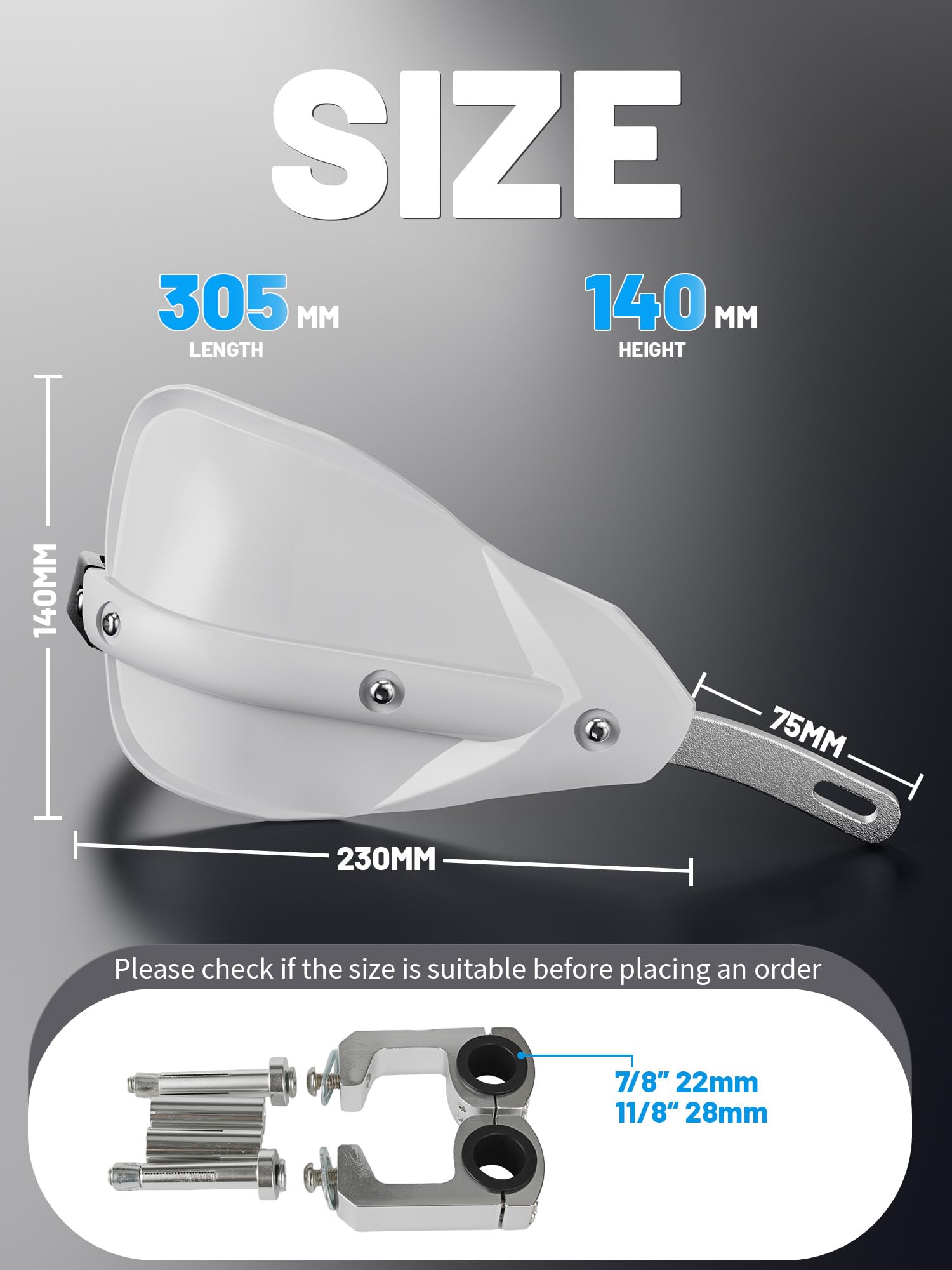 JFG RACING Paramani Paramani Paramani - Universale 7/8" 22mm e 1 1/8" 28mm Motocross Dirt Bike Off Road ATV