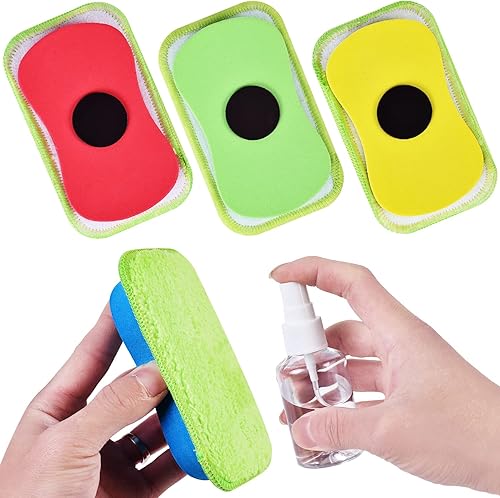 Borradores de pizarra, 4 piezas de microfibra sin polvo, reutilizables, pizarra blanca, borrador para pizarra, marcadores, oficina, hogar y aula