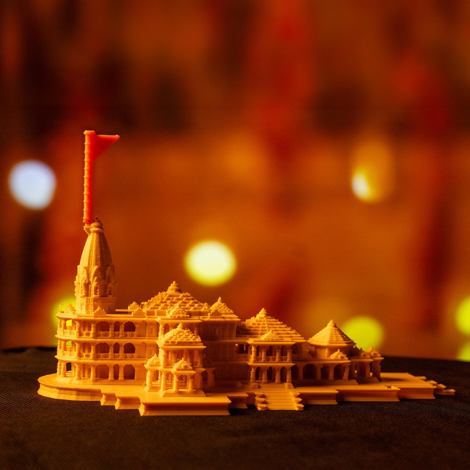 PujaNPujari Ram Mandir Ayodhya Model Design Car Dashboard and Made by Indian Craftmen | Decorative Showpiece Ideal for Home, Car Decor & Gifts (Small).