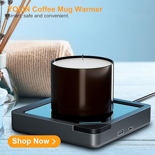 Miniatura 7 de Calentador de taza de café USB calentador eléctrico de taza de café para escritorio con apagado automático, accesorios para escritorio de oficina en