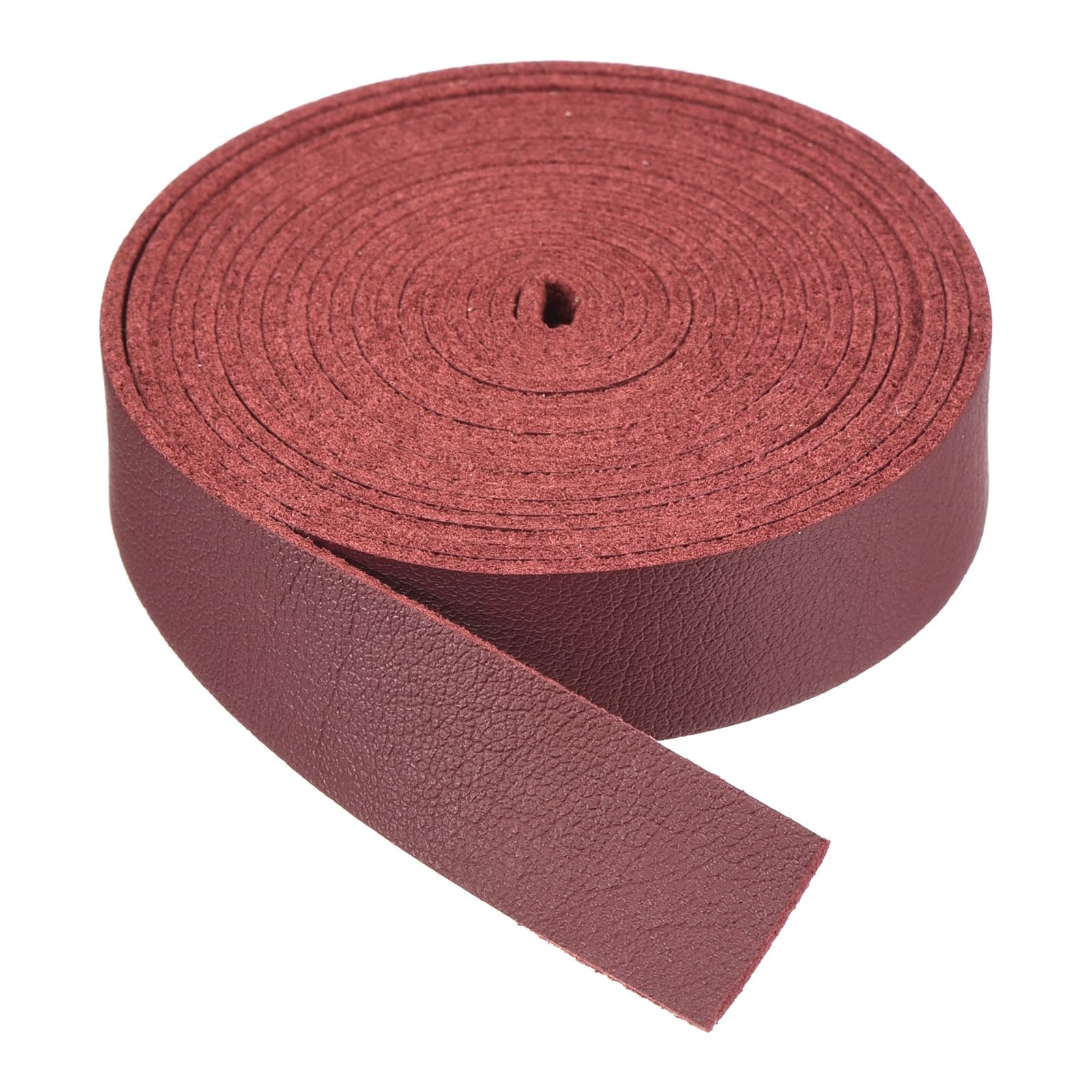 DMiotech Dark Red Faux Leather Strap 0.6 Inch Wide 78 Inch Long Flat Leather Belt Strip 1.3mm Thick Single Sided Cord for Arts Craft DIY Traction Ropes