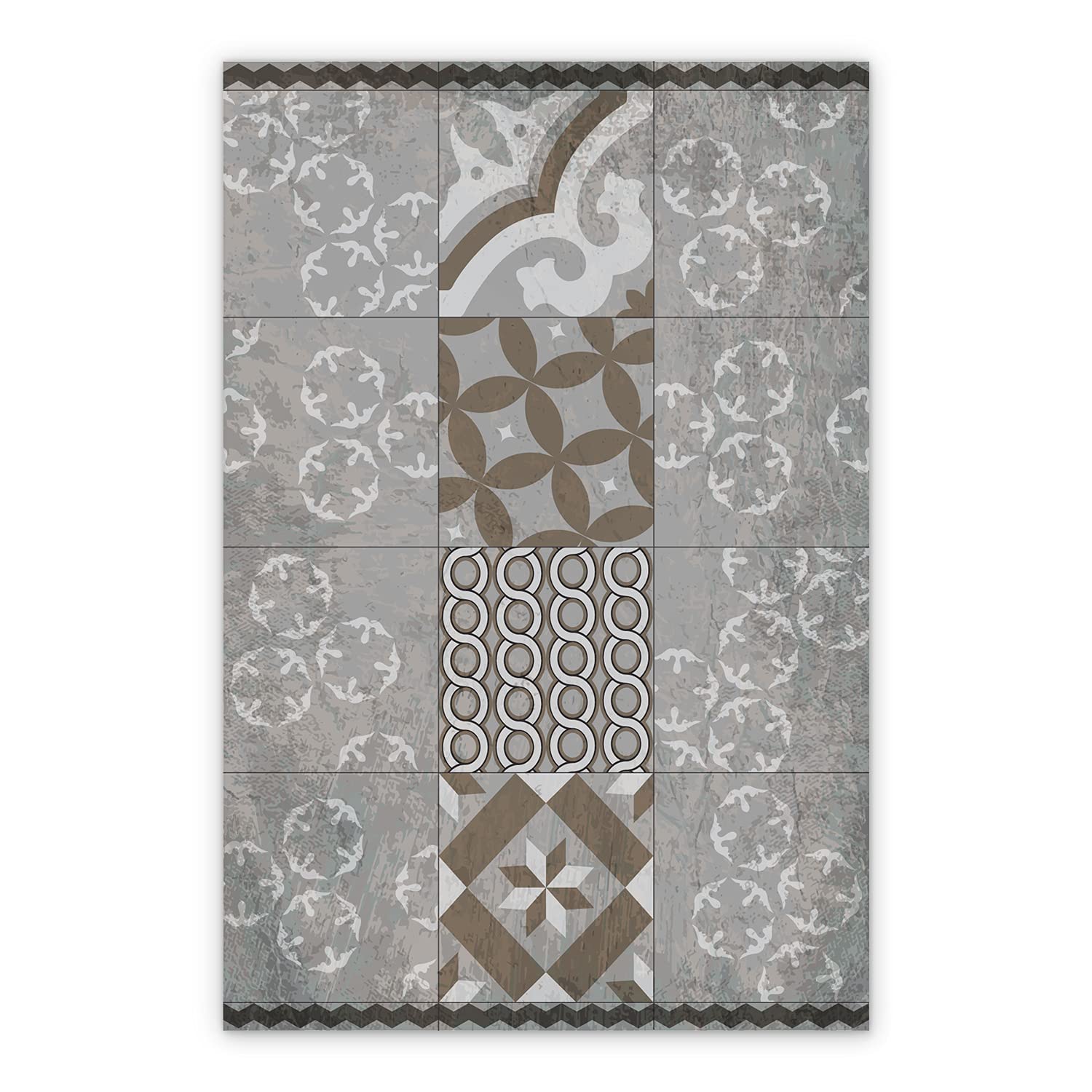 Tapis en vinyle abstract azulejos 60x80cm pour cuisine et salle à manger