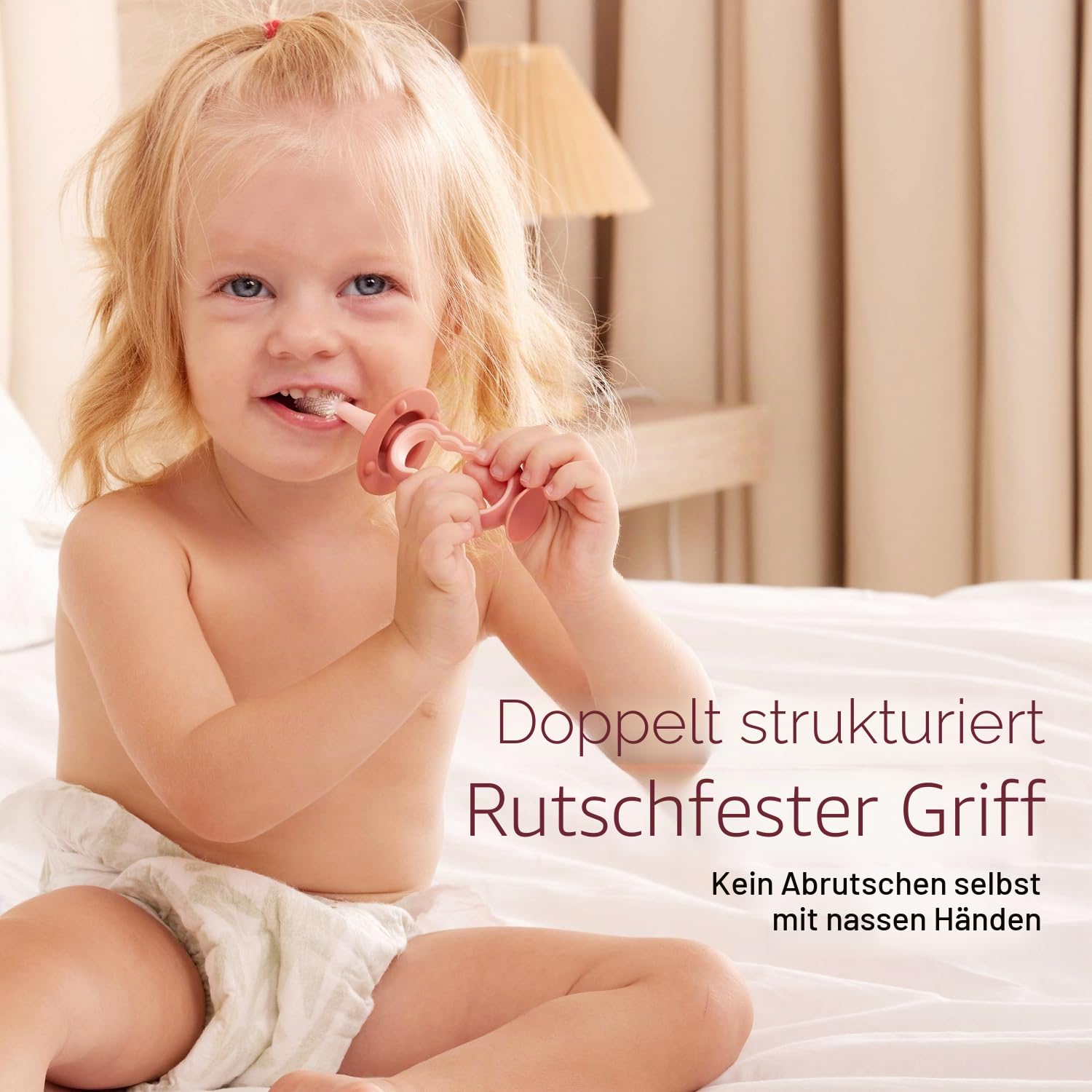 Momcozy Baby Zahnbürste, Kleinkind Zahnbürste 1-2, Säuglingszahnbürste 6 bis 12 Monate und älter, Mundreiniger, Baby Zungenreiniger, Grün
