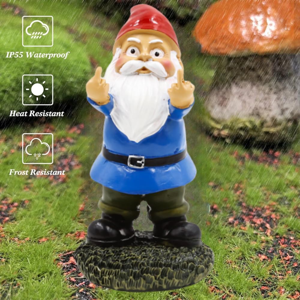 Garden Gnomes Funny Garden Ornaments Outdoor - Rude Garden Gnomes Middle Finger Gifts - Gnomes Garden's Ornaments Outdoor or Indoor - Image 2