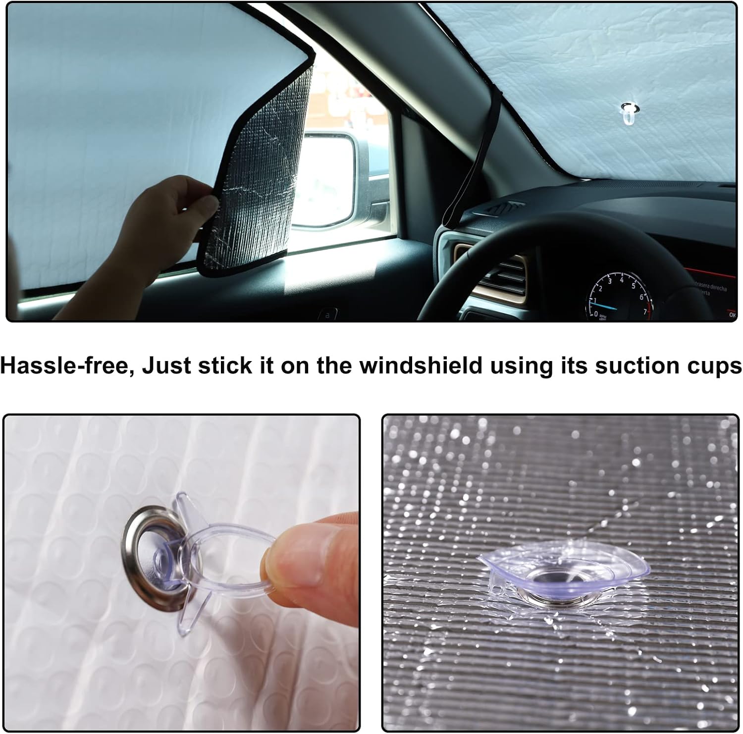 Car Sun Shade Full Front Rear Window Shades for Car Compatible with Ford Maverick 2022-2025 Auto Windshield Sunshades Foldable Reflective Sun Visor Reflective Polyester Blocks Heat and Sun Accessories