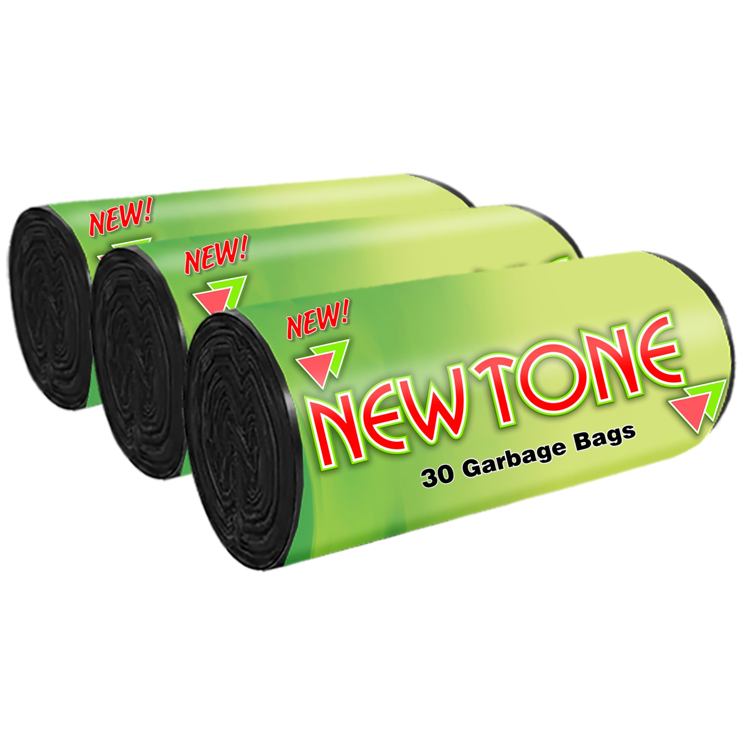Newtone Garbage Bags | Small 17 X 19 Inches | 90 Bags (30 Bags X 3 Rolls) | Dustbin/Trash bin | Pouch Packing | (Black)