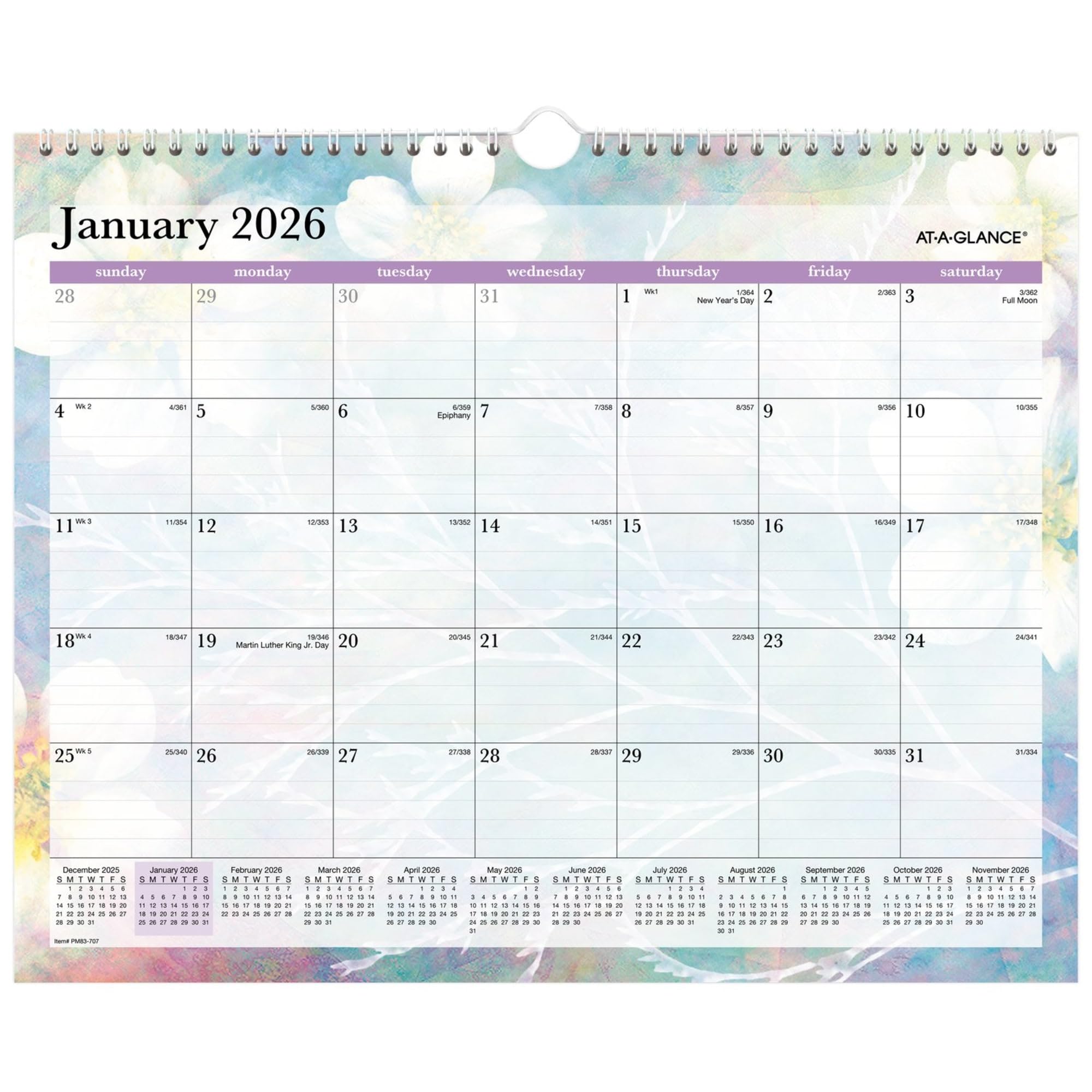 AT-A-GLANCE® Dreams Calendrier mural mensuel 2026, taille M, 38,1 x 30,5 cm