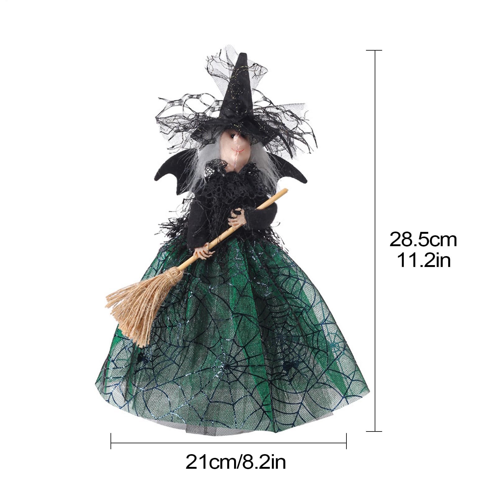 Czarna wied?ma, kolekcjonerska lalka Halloween, duch, czarownica, czubek drzewa Halloween