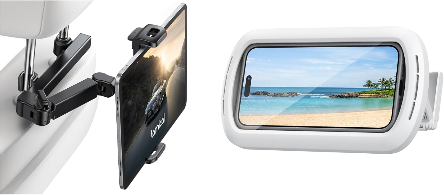 Lamicall Shower Phone Holder + Car Headrest Tablet Holder