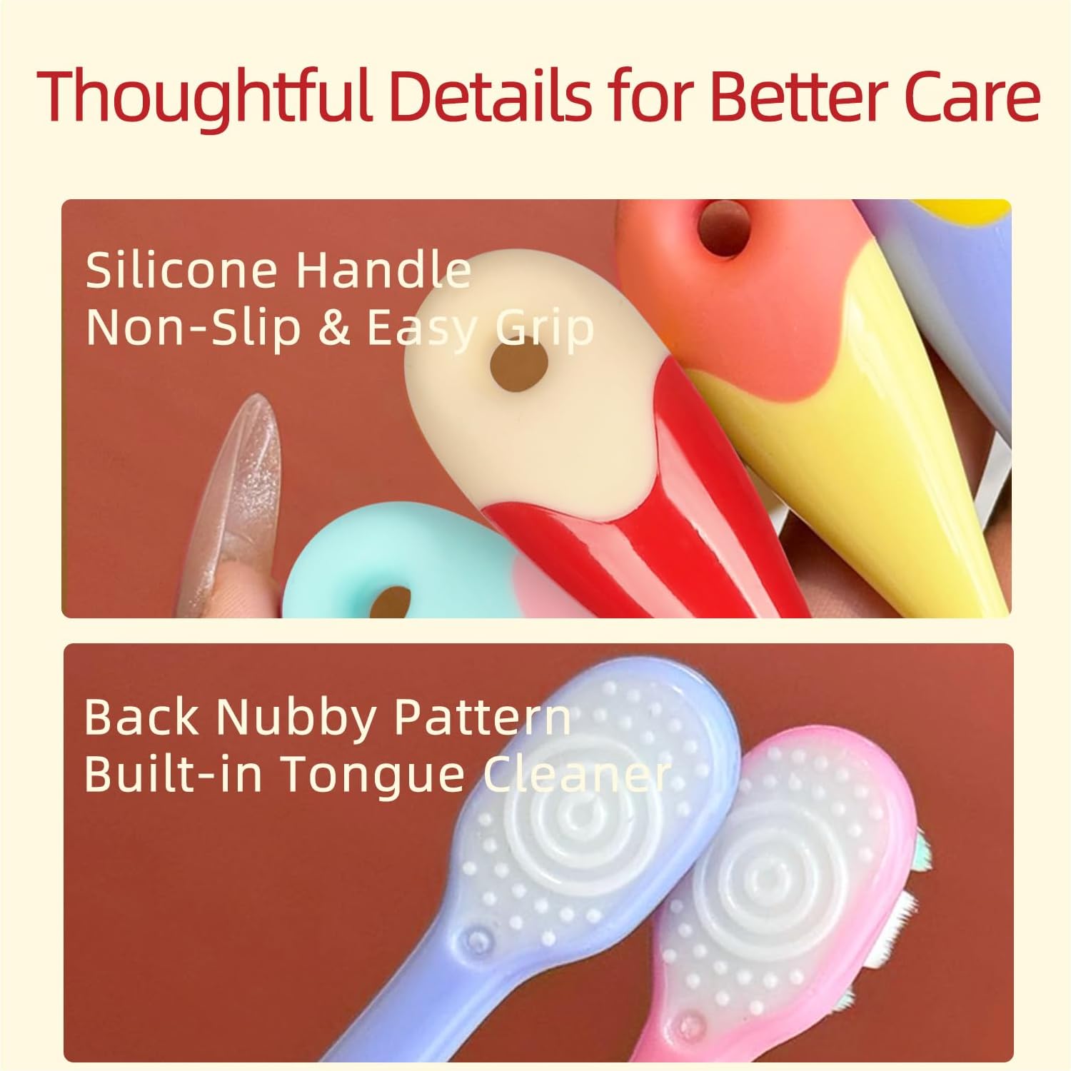Baby Toothbrush 0-3 Years, 4-Pack Micro-Fine Infant Toothbrush with 10000+ Extra Soft Bristles, Donut Toddler Training Toothbrush